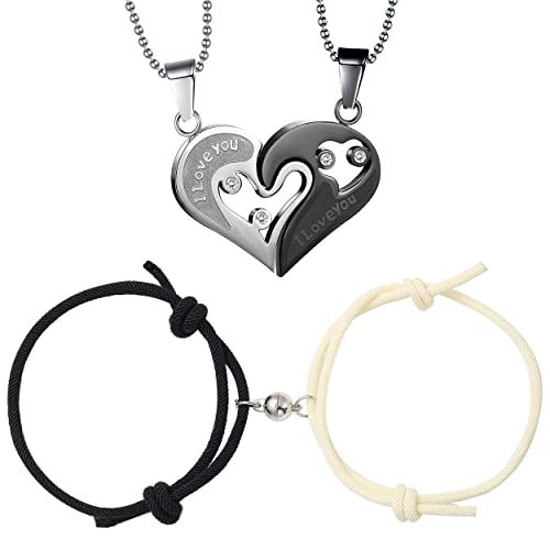 4Pcs Magnetic Couples Beads Bracelet & Necklace