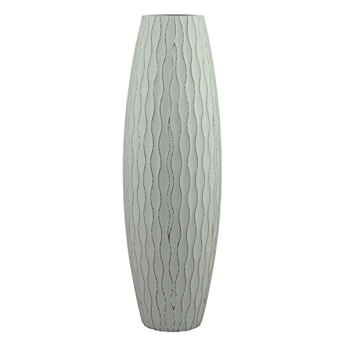 Beach Nostalgia Weathered Pale Ocean Wood Vase, Light Blue