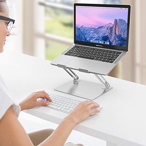 Ergonomic Aluminum Laptop Stand Compatible w/ 10-15.6" Laptops