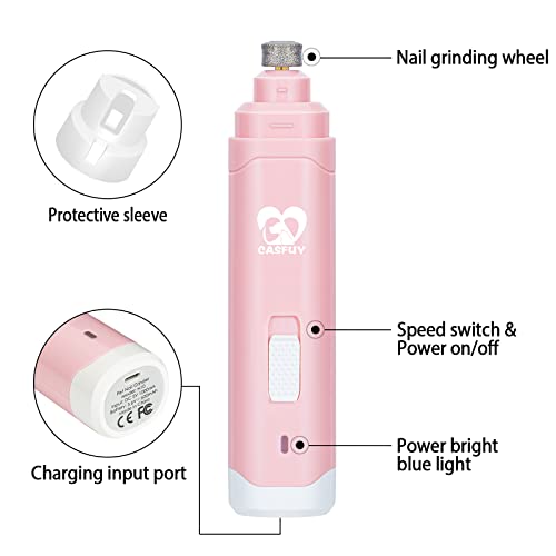 Dog Nail Grinder Upgraded -2-Speed Electric Rechargeable Pet Nail Trimmer