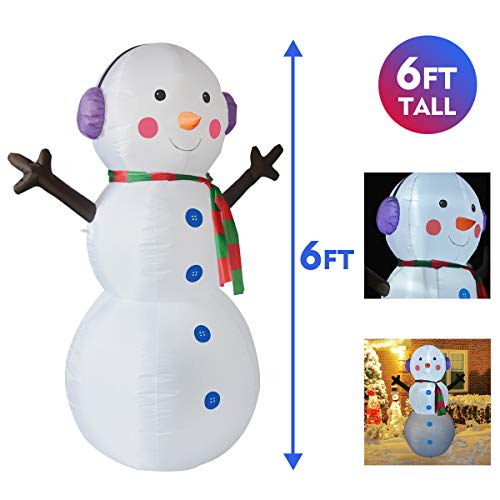 6Ft High Christmas Inflatable Snowman Yard Decoration