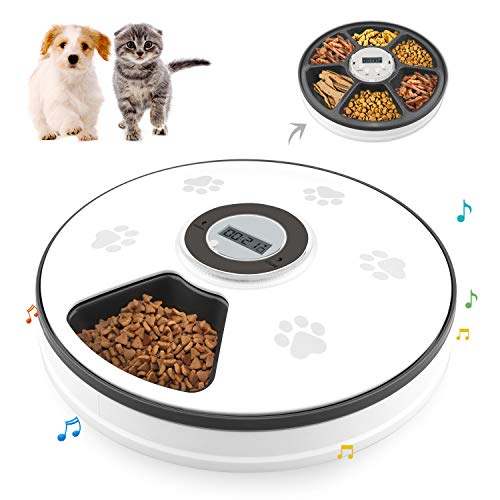 6 Meals Pet Wet Food Dispenser w/ Programmable Timer Portion Control