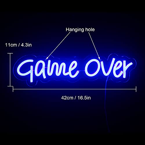 Game Over Neon Signs LED Gamer Wall Decoration w/ USB