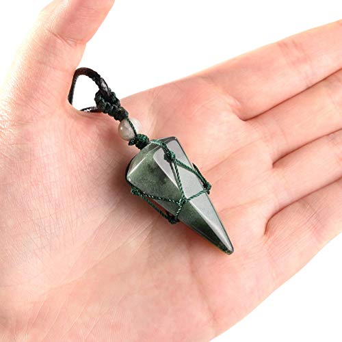 Healing Crystal GemStone Pointed Pendant Necklaces for Men/Women