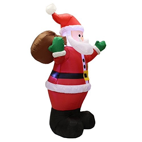 6 Ft Inflatable Santa Claus; LED Light Up Giant Christmas Inflatable Santa Claus Christmas Decoration