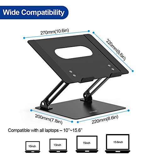 Ergonomic Aluminum Laptop Stand Compatible w/ 10-15.6" Laptops