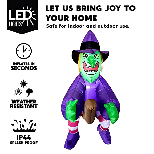 4 FT Tall Halloween Inflatable Witch w/ LED