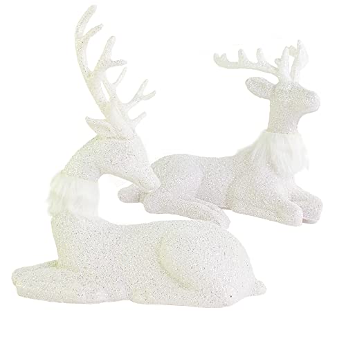 2 Pcs Glitter Reindeer Christmas Decoration