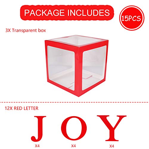 Transparent Joy Box  Blocks Christmas Decorations