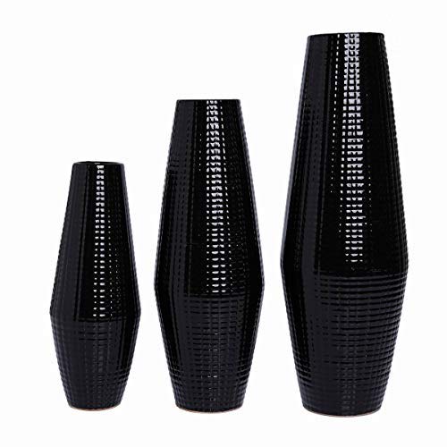 Set of 3 Ceramic Vase -Tall 12 Inch Medium 10 Inch Short 8 Inch High
