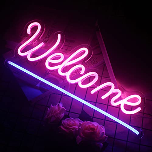 Welcome Neon Light Signs- Pink