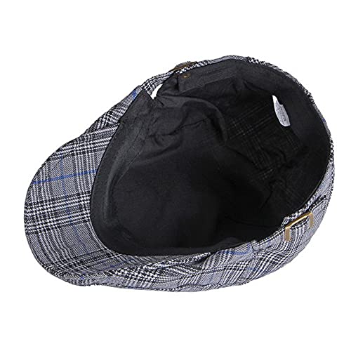 2 Pack Men's Cotton Flat Cap Ivy Gatsby Newsboy Hat (M)