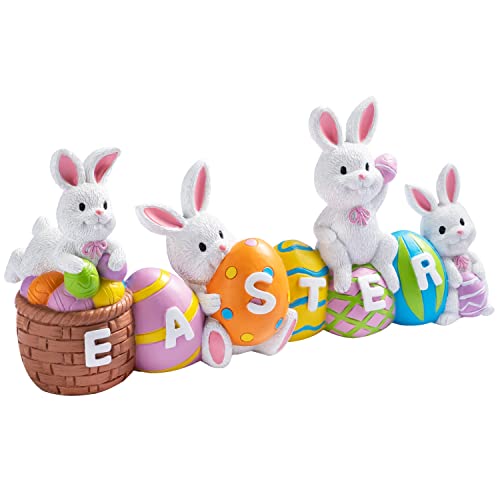 Easter Bunny Eggs Figurine for Home Decor