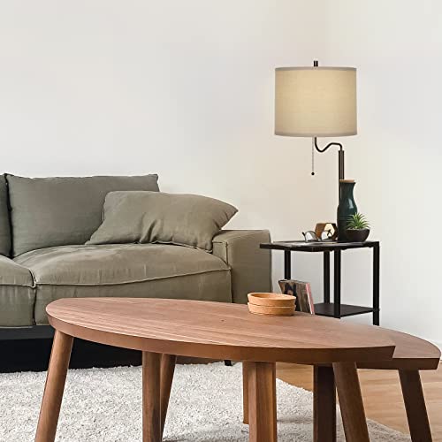 Modern Floor Lamp W/ End Table & USB Charging Port