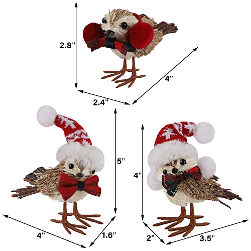 Set of 3 Christmas Birds Decoration