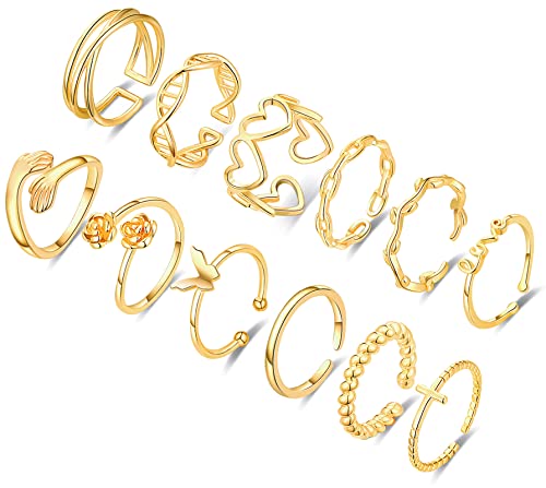 12PCS Adjustable Knuckle Rings for Women