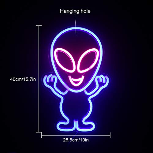 LED Alien Neon Signs (15.7"x10") w/ USB Operated Wall Decor