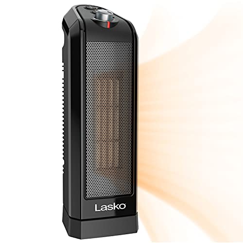 Portable 1500W Oscillating Electric Ceramic Space Heater w/ Manual Thermostat & Overheat Safety Protection