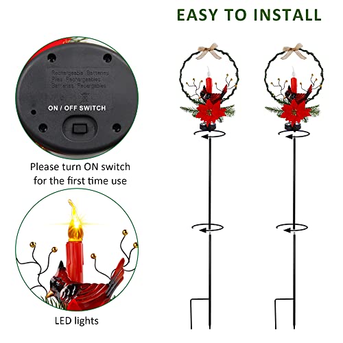 2 Sets Solar Christmas Yard Decorations