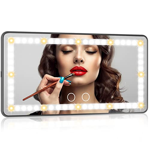 Car Visor Vanity Mirror, Rechargeable USB Universal 3 Light Modes & 60 Adjustable LED