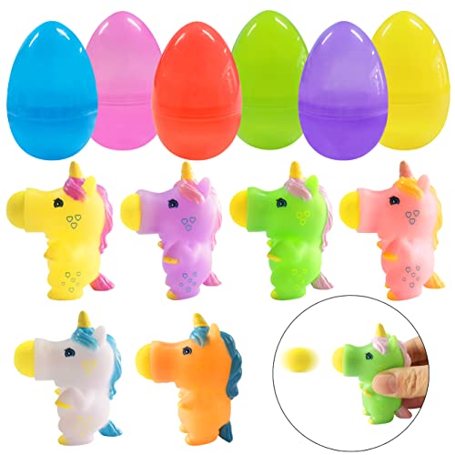 6 Pcs Easter Eggs w/ Unicorn Pop Toys for Easter Basket Stuffers