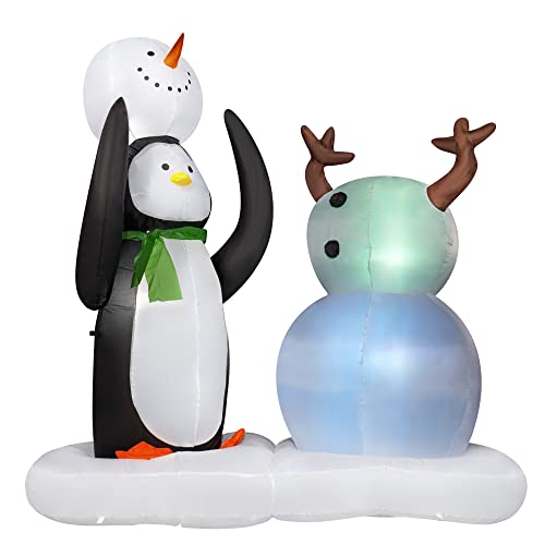 7 FT Christmas Inflatable Penguins with Snowman