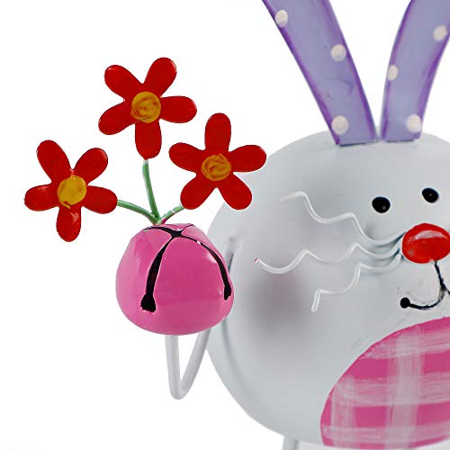 Set of 2 Metal Easter Bunny Decoration, 6.7 Inches