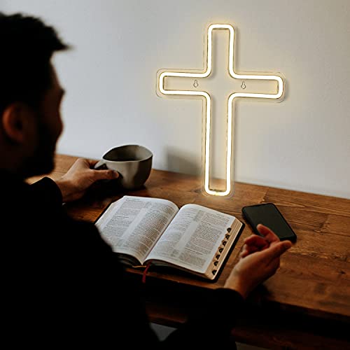 Jesus Cross Neon Signs Led Neon Wall Lights (Warm White)