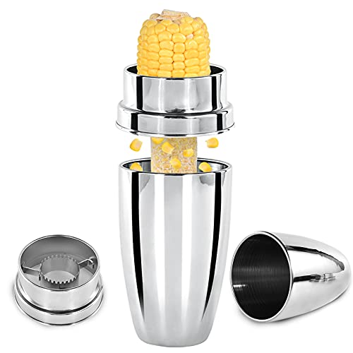 Corn Cob Stripper Tool Corn Stripper for Corn on the Cob,304 Stainless Steel Corn Peeler w/ Cup