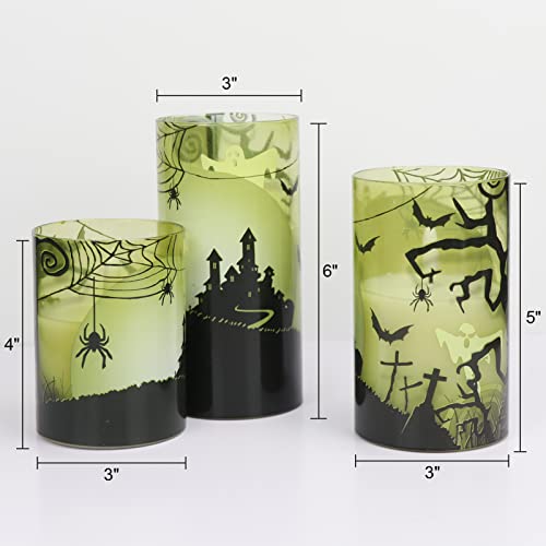 Halloween Flameless Flickering LED Candles with 6-Hour Timer