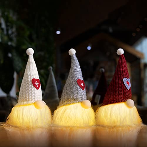 Light Up Knitting Gnomes Christmas Decoration 3 Pack