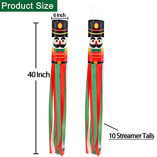 2 Pack 40" Lighted Christmas Windsocks  Christmas Decoration