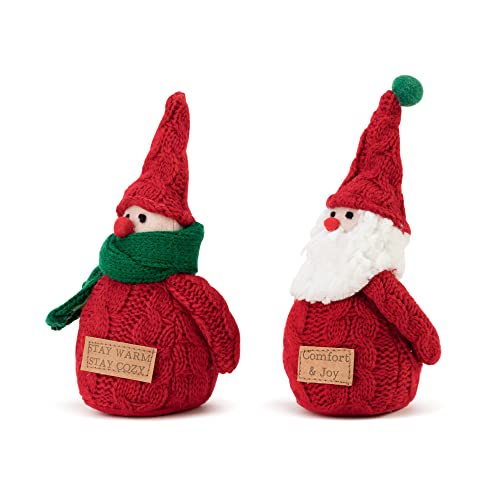 6.5 Inch Gnome Santa and Snowman Christmas Decoration