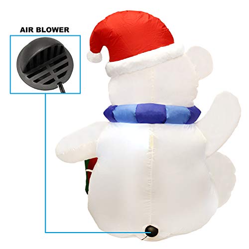 4 ft Christmas Self Inflatable Polar Bear w/  LED Lights