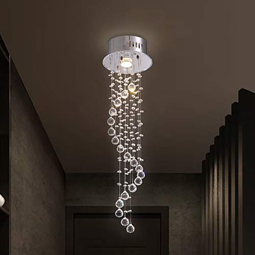 Modern Lighting Raindrop Crystal Chandelier  D7.9" x H29.5"