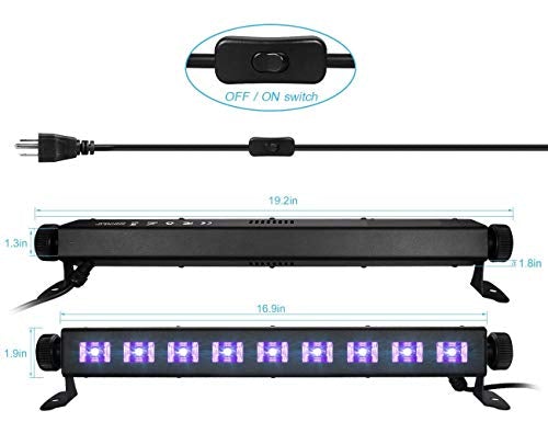 9 LED Black Light, 27W LED UV Party Bar Glow in the Dark