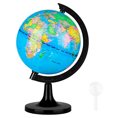 World Globe for Kids Learning, Educational Rotating World Map Globes Mini Size