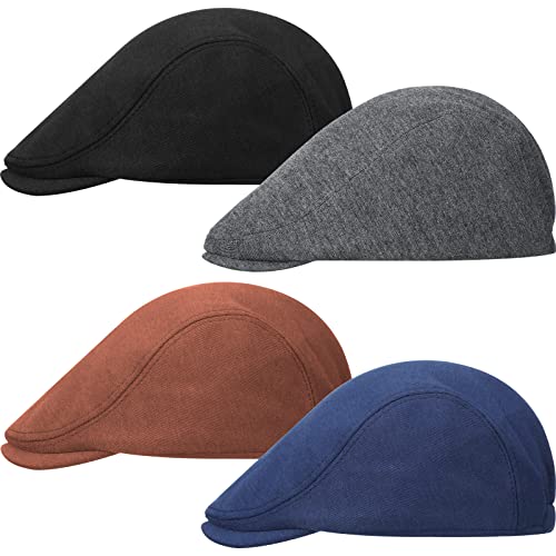 4 Pieces Men's Flat Cap Ivy Newsboy Hat