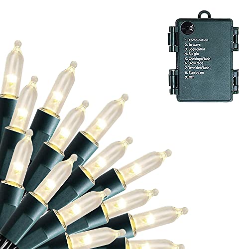 50 LED Battery Operated 16ft Christmas Lights Decoration