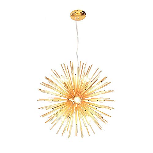 Sputnik Chandelier Mid-Century 12-Light Golden Pendant Light