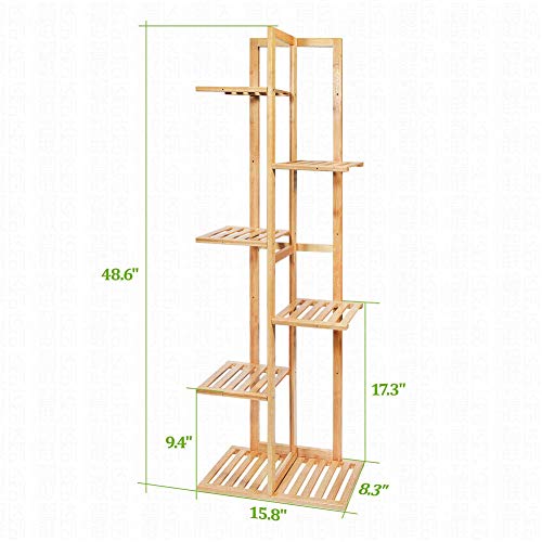 Bamboo Plant Stand Rack 6 Tier 7 Potted Multiple Stand Holder