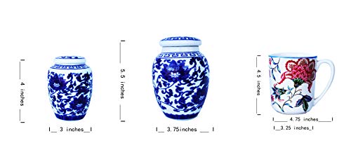 Decorative Blue & White Lotus Pattern Porcelain Storage Container or Home Decoration