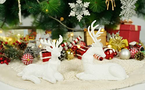 2 Pcs Glitter Reindeer Christmas Decoration