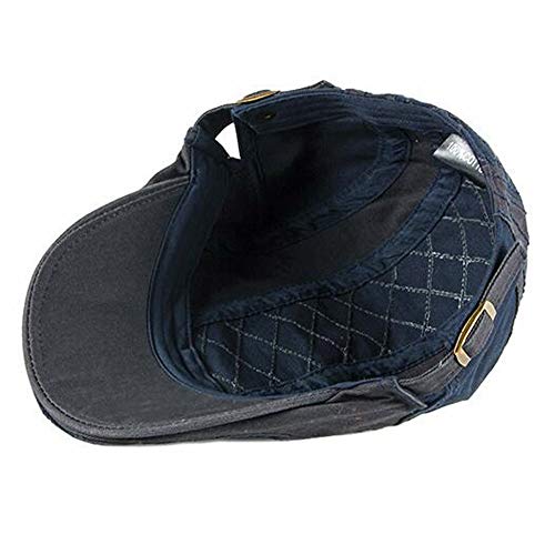 2 Pack Men's Cotton Flat Cap Ivy Gatsby Newsboy Hat (M)