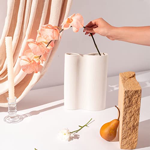 9” Tall Ceramic Flower Vases
