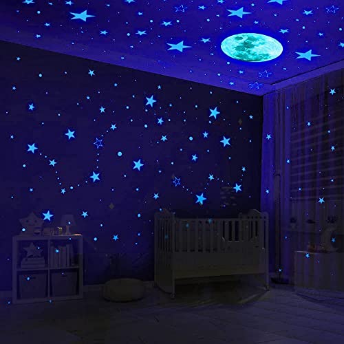 Glow in The Dark Stars for Ceiling, 1079 PCS, Stars. Moon & Planets