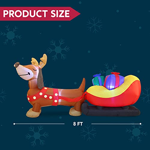 8 FT Christmas Puppy Inflatable w/ Build-in LEDs