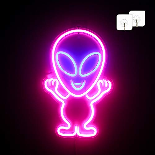 LED Alien Neon Signs (15.7"x10") w/ USB Operated Wall Decor