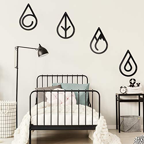 Four Elements Metal Wall Art- Black for Home Decoration