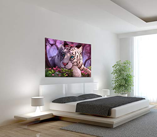 Purple Forest White Tiger Tapestry Art Home Decor Wall Hanging Living room Dorm